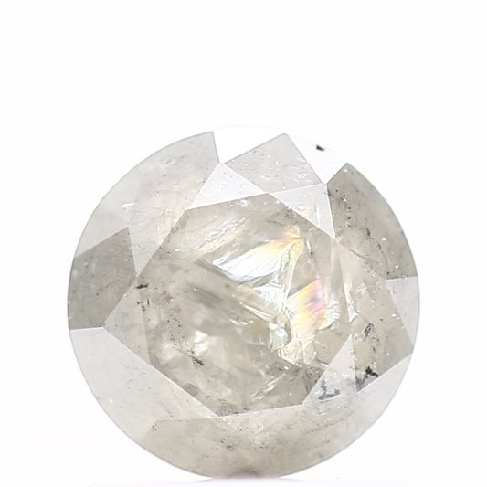 0.91 Carat Salt and Pepper Diamond Gray Fancy Round Brilliant Cut Natural Loose Diamond
