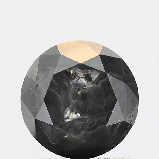 1.01 Carat Salt and Pepper Gray Round Brilliant Cut Natural Loose Diamond
