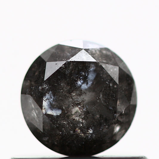 0.50 Carat Fancy Black Round Shape Brilliant Cut Natural Loose Diamond