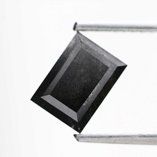 salt and pepper diamond ! 1.45 Ct 7.39 x 5.36 x 3.60 mm natural gray baguette loose diamond for engagement ring for her