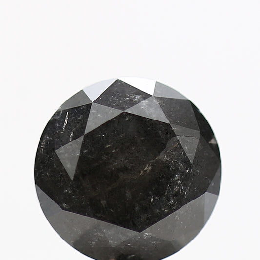 1.43 Carat Fancy Black Round Shape Brilliant Cut Natural Loose Diamond