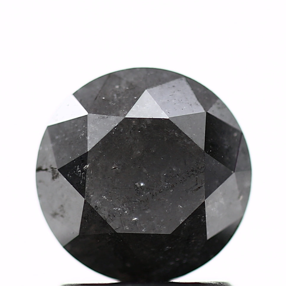 1.36 Carat Fancy Black Round Brilliant Cut Natural Loose Diamond