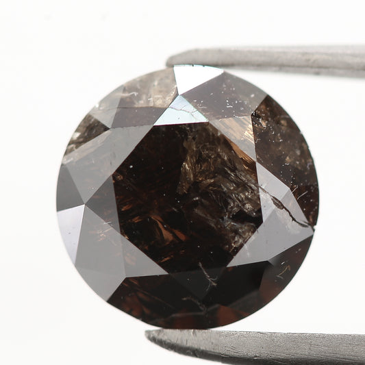 2.48 Carat Fancy Dark Brown Round Cut Natural Loose Diamond