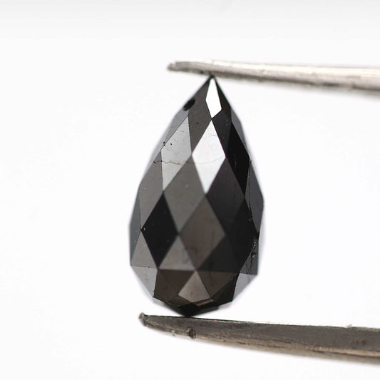 2.35 ct Natural Black Tear Drops Loose Diamond Beads for Jewelry