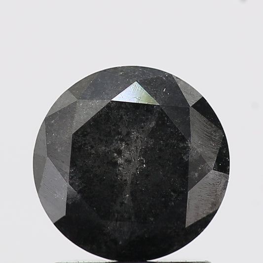 Salt And Pepper Diamond Fancy Gray Color 1.32 CT 6.70 x 4.60 MM Round Brilliant Cut Diamond ! Natural Loose Diamond ! Christmas Gift for Her