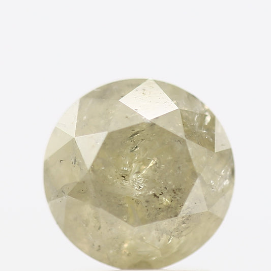 2.25 Carat Salt and Pepper Diamond Yellow Gray Round Brilliant Cut Natural Loose Diamond