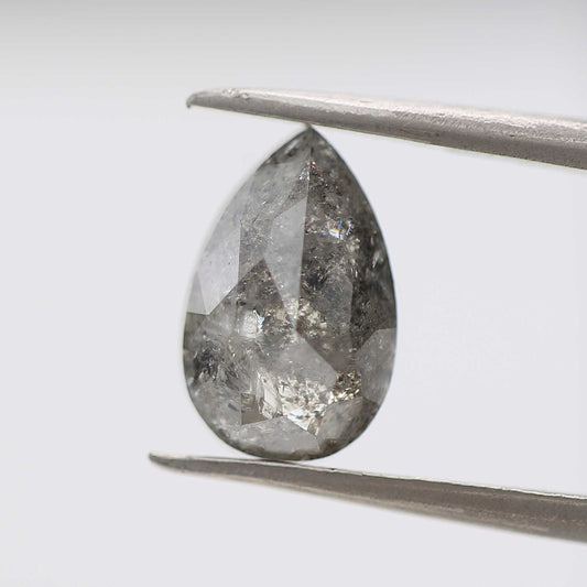 Salt and Pepper Diamond Fancy Gray Color 2.90 CT 10.70 x 6.88 MM Pear Cut Diamond! Natural Loose Diamond ! Christmas Gift for Her