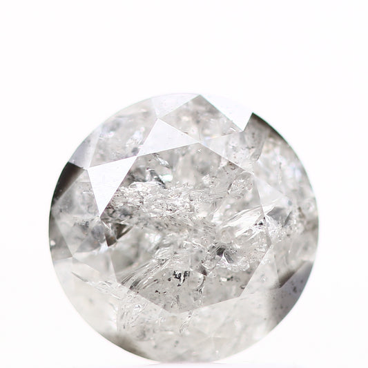 0.93 Carat Salt and Pepper Gray Fancy Round Brilliant Cut Natural Loose Diamond