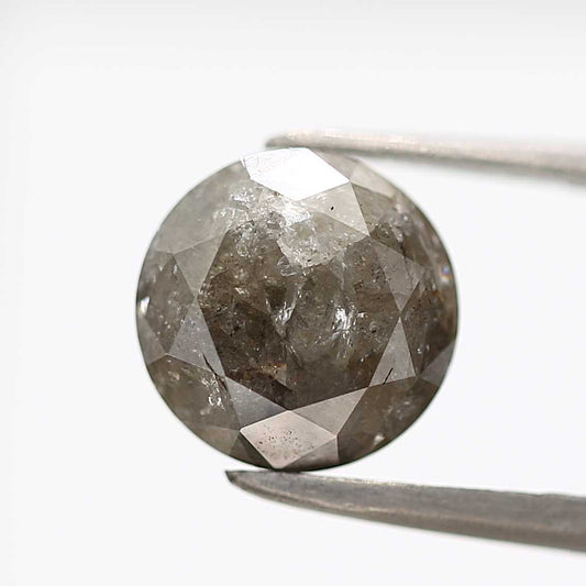 3.17 Carat Fancy Gray Round Brilliant Cut Natural Loose Diamond