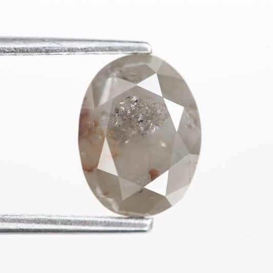 2.20 Ct. Oval Full Cut Salt and Pepper Fancy Gray Color Natural Diamond 8.85 mm
