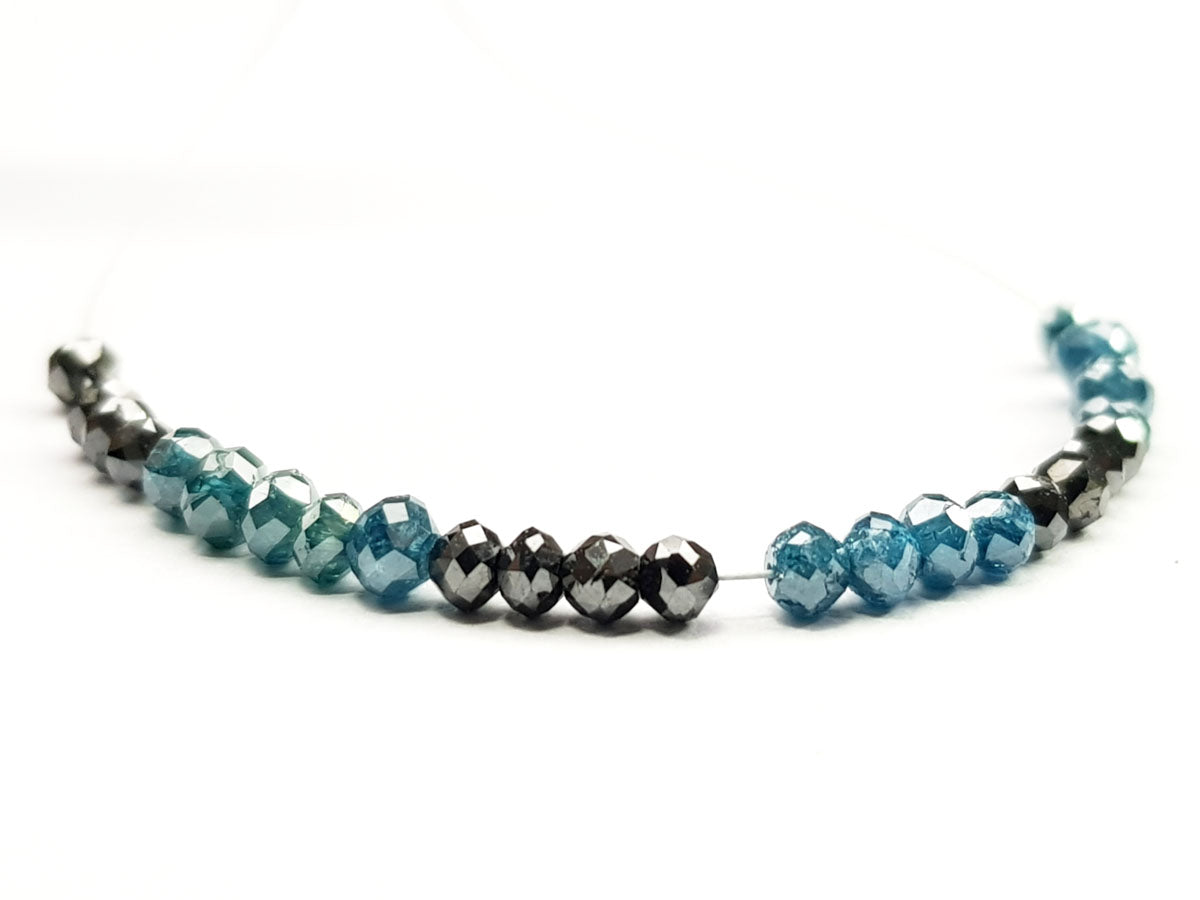 Natural Blue Black Polished Loose Diamond Beads