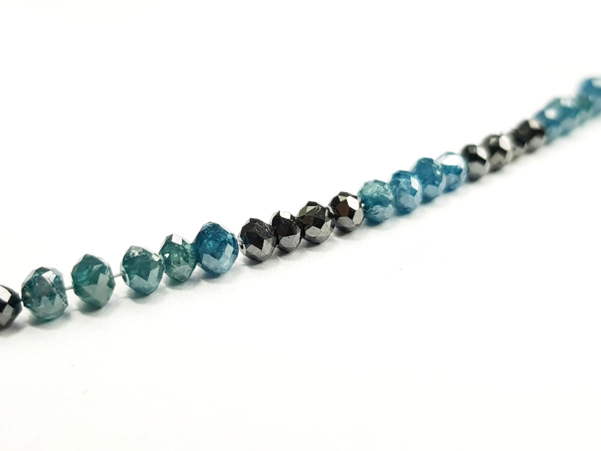 Natural Blue Black Polished Loose Diamond Beads