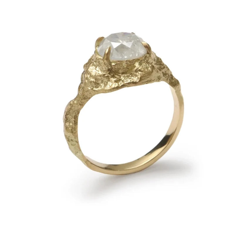 Vintage Salt and Pepper Diamond Ring ! Natural Round Cut Diamond Engagement Ring 14k Gold Anniversary Ring Christmas Gift For Her
