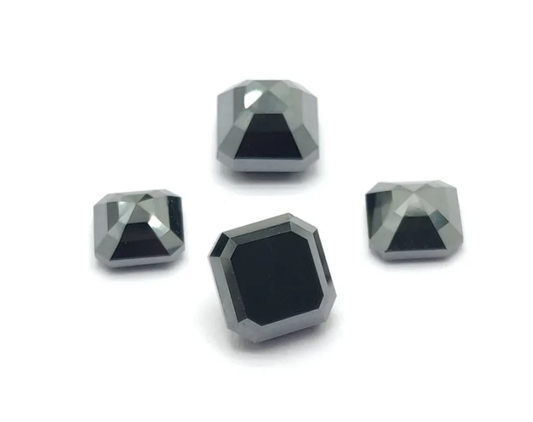 Fancy Black Color Loose Diamond, Asscher Shape5.50 X 5.50 MM