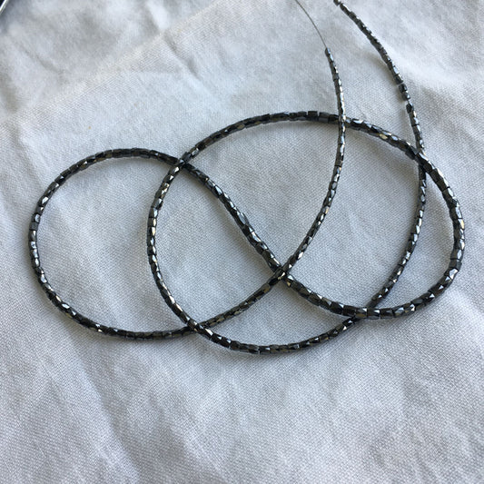 Fancy Black Color Tube Polished Loose Diamond Beads 16" Inch, 20 Carat