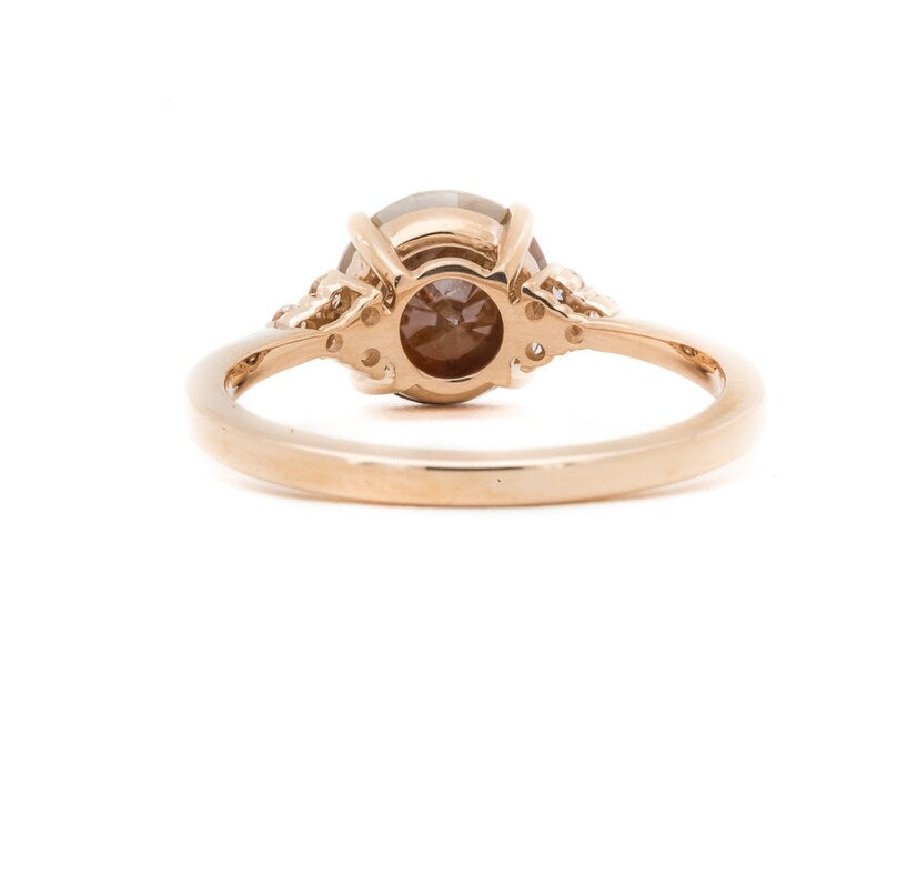 2.20 Ct Salt and pepper Diamond engagement ring vintage ring solitaire ring unique rose gold diamond art deco Wedding anniversary ring