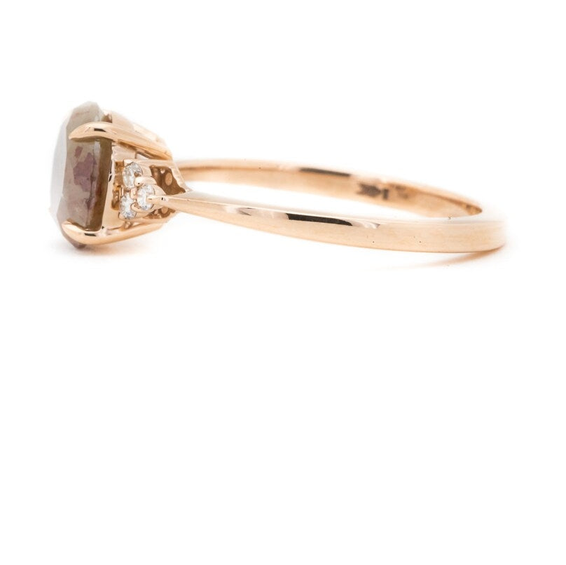 2.20 Ct Salt and pepper Diamond engagement ring vintage ring solitaire ring unique rose gold diamond art deco Wedding anniversary ring