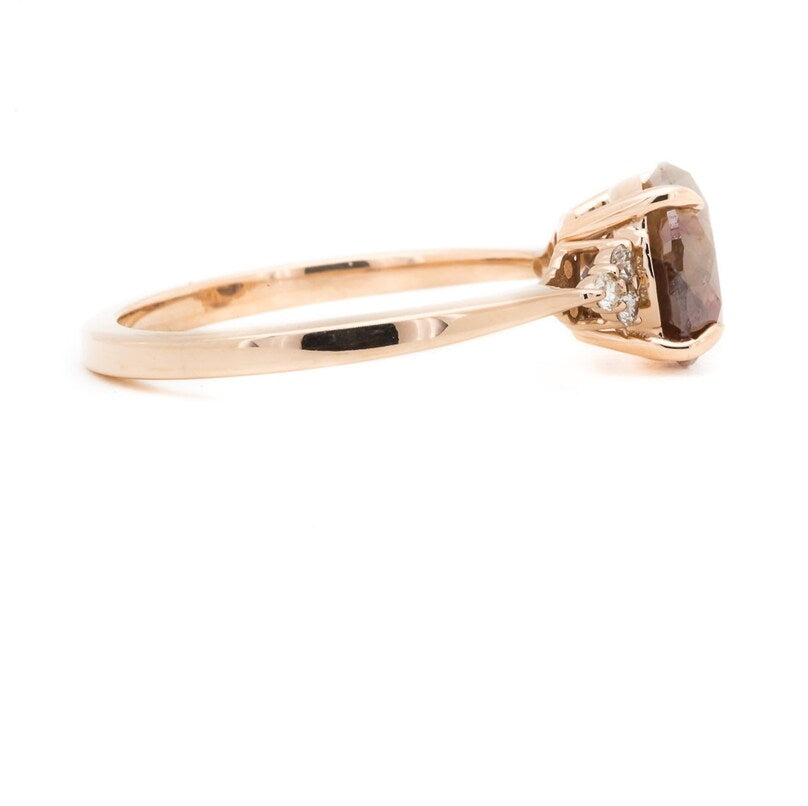 2.20 Ct Salt and pepper Diamond engagement ring vintage ring solitaire ring unique rose gold diamond art deco Wedding anniversary ring