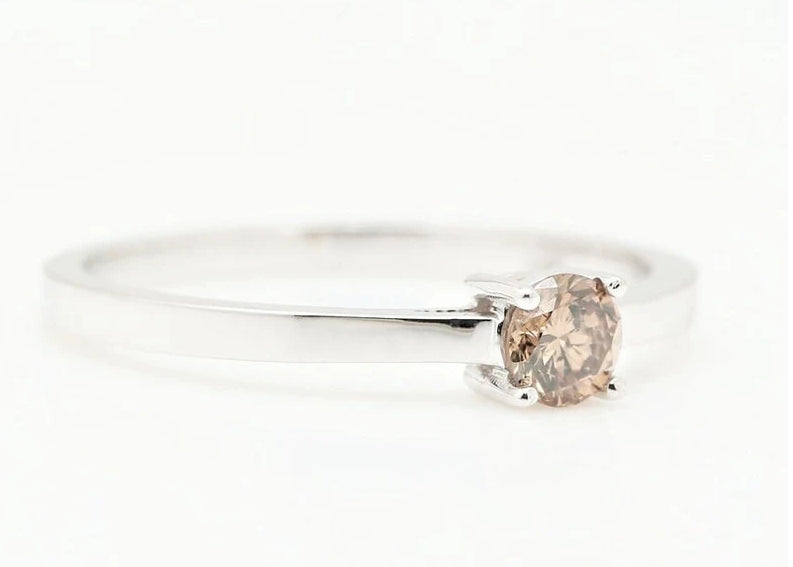 Round Solitaire Ring, 4 prongs Round Stacking Engagement Ring, Round Diamond Bridal Wedding Ring, Promise Ring, 14K Gold Ring