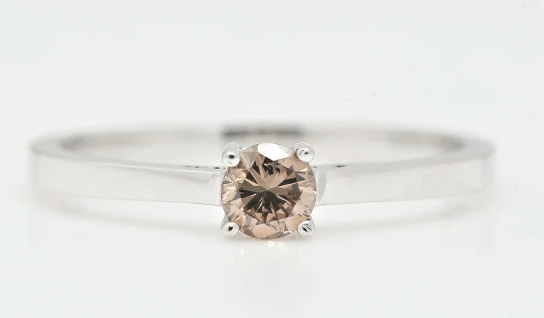 Round Solitaire Ring, 4 prongs Round Stacking Engagement Ring, Round Diamond Bridal Wedding Ring, Promise Ring, 14K Gold Ring