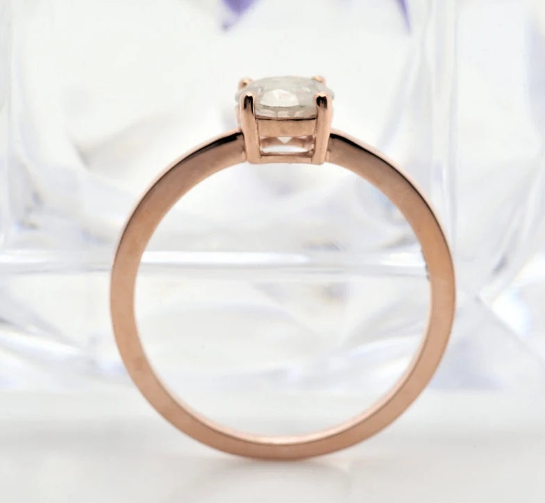 0.82 Ct Salt and Pepper Diamond Ring, Round Diamond Ring, Engagement Ring, 14K Rose Gold Ring, Wedding Ring, Gift For Her, Propose Ring