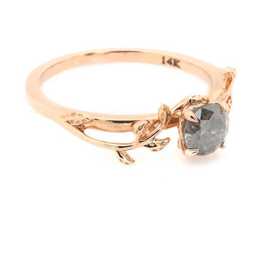 Salt and Pepper Diamond Ring ! Natural Round Cut Diamond ! Natural Gray Diamond For Anniversary Ring ! Alexandrite Ring ! Gift For Her