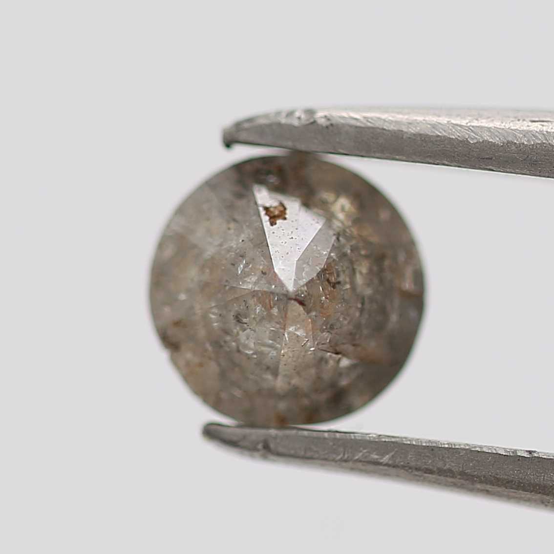 0.44 Carat Salt and Pepper Diamond Gray Round Brilliant Cut Natural Loose Diamond