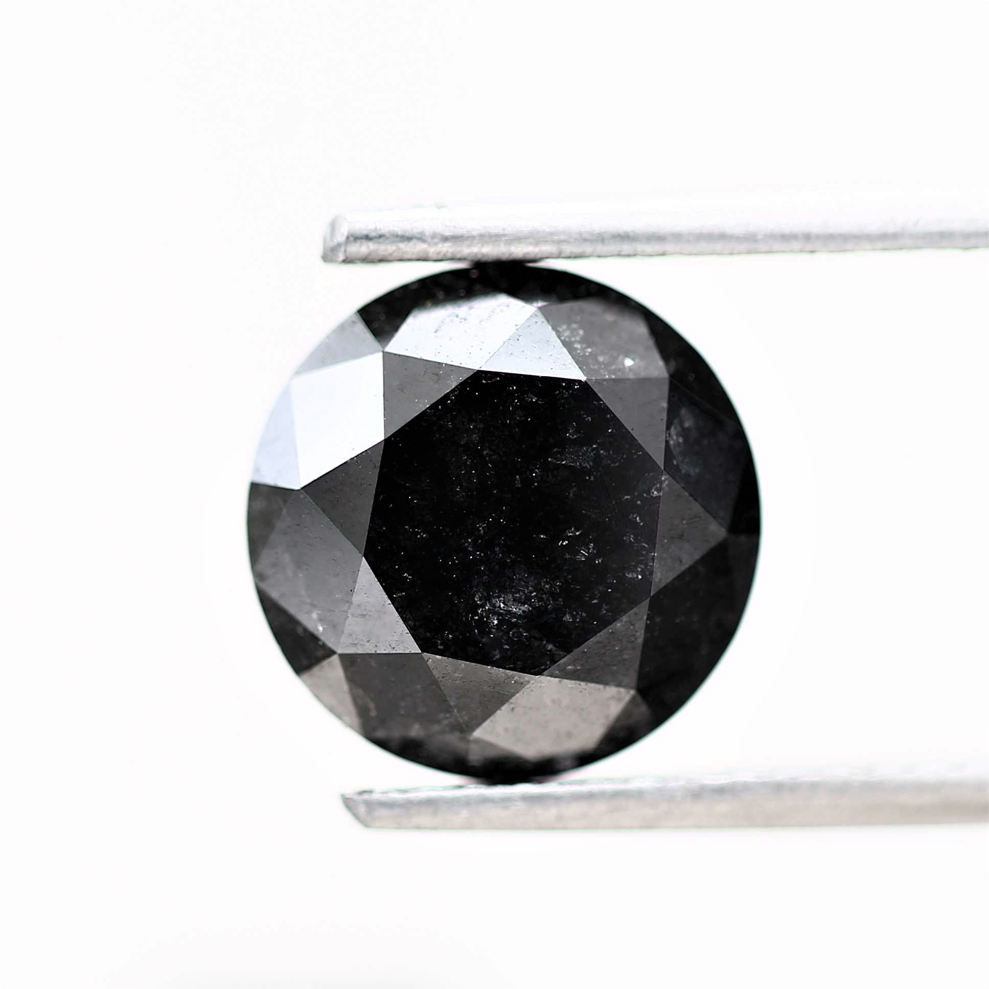 2.60 Carat Fancy Black Round Shape Brilliant Cut Natural Loose Diamond