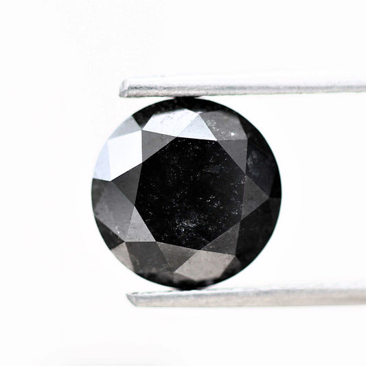 2.60 Carat Fancy Black Round Shape Brilliant Cut Natural Loose Diamond