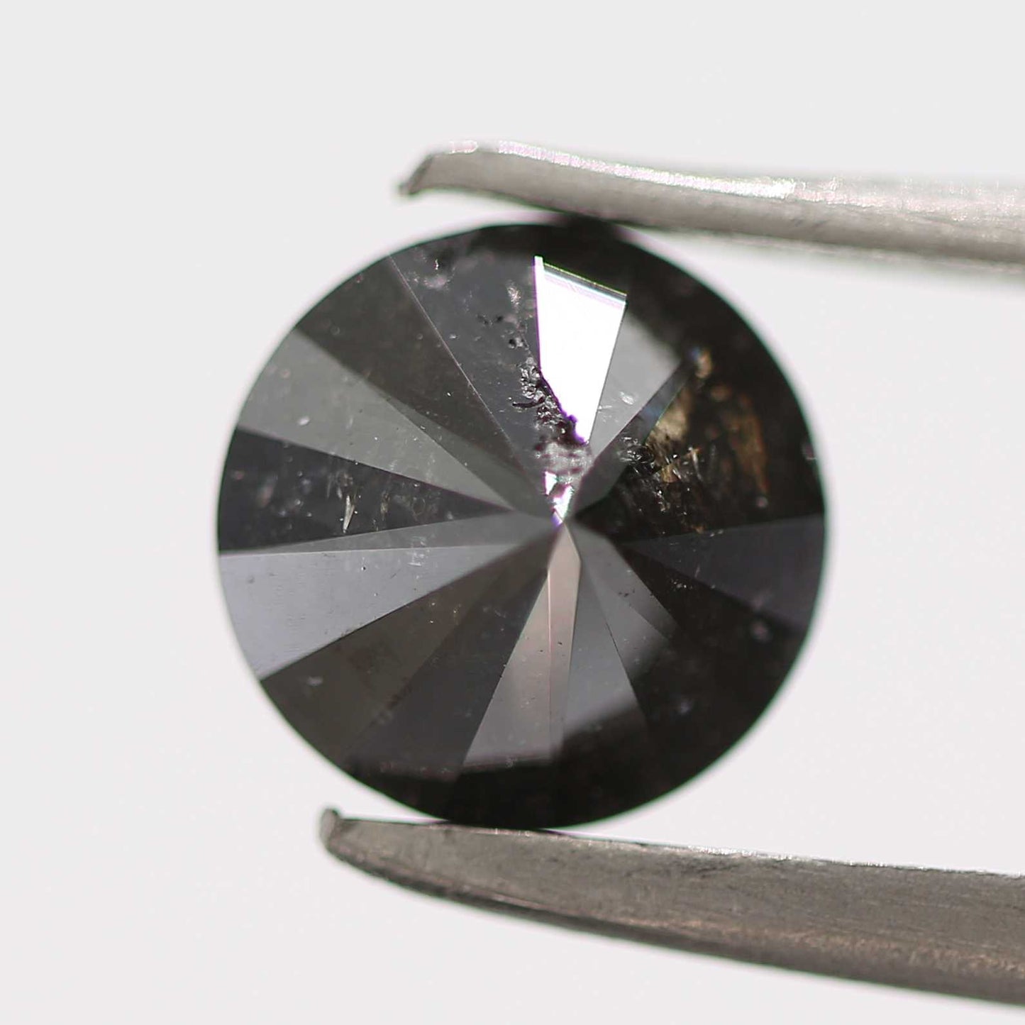 1.08 Carat Fancy Black Round Brilliant Cut Natural Loose Diamond