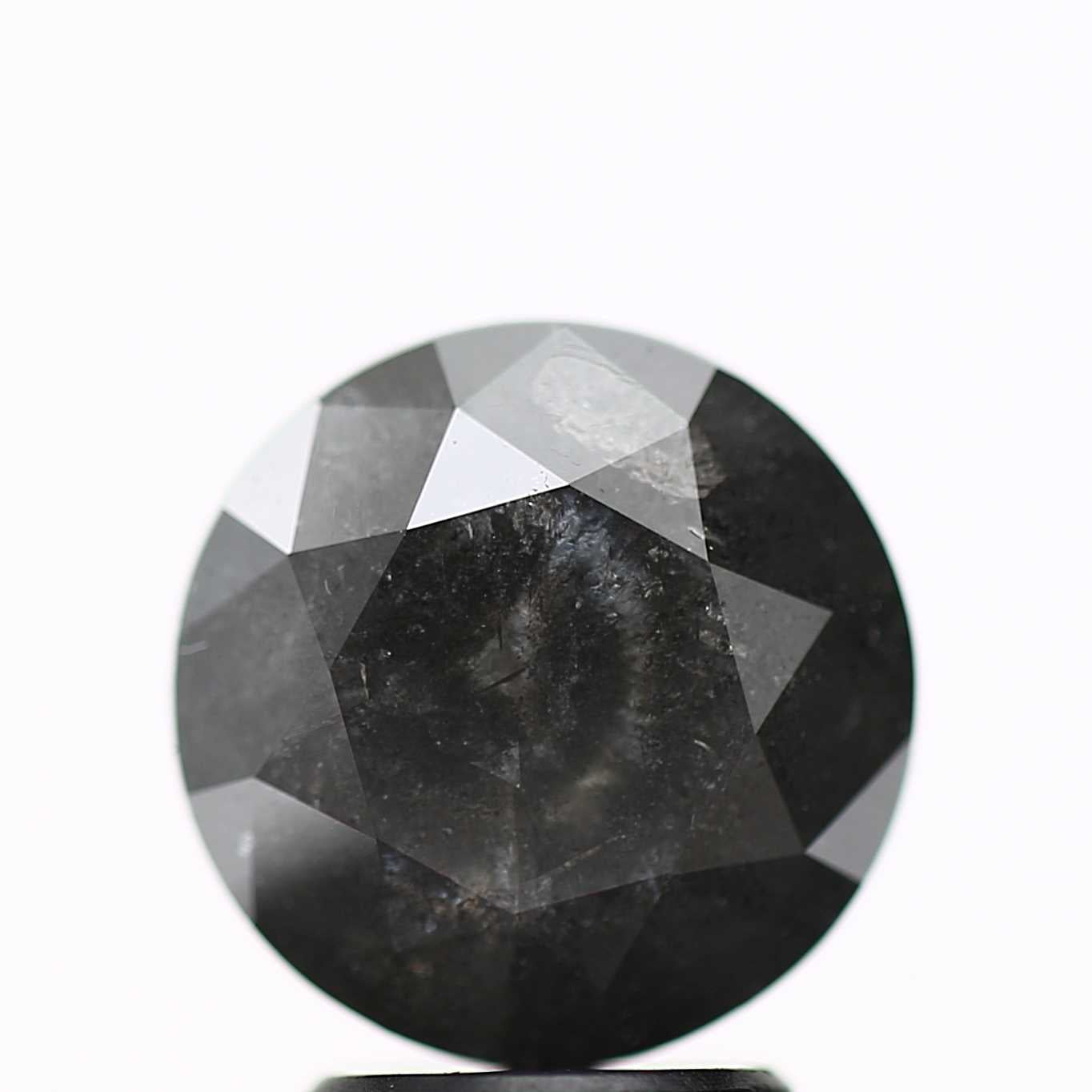 2.46 Carat Salt and Pepper Fancy Round Brilliant Cut Natural Loose Diamond