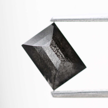 salt and pepper diamond ! 1.45 Ct 7.39 x 5.36 x 3.60 mm natural gray baguette loose diamond for engagement ring for her