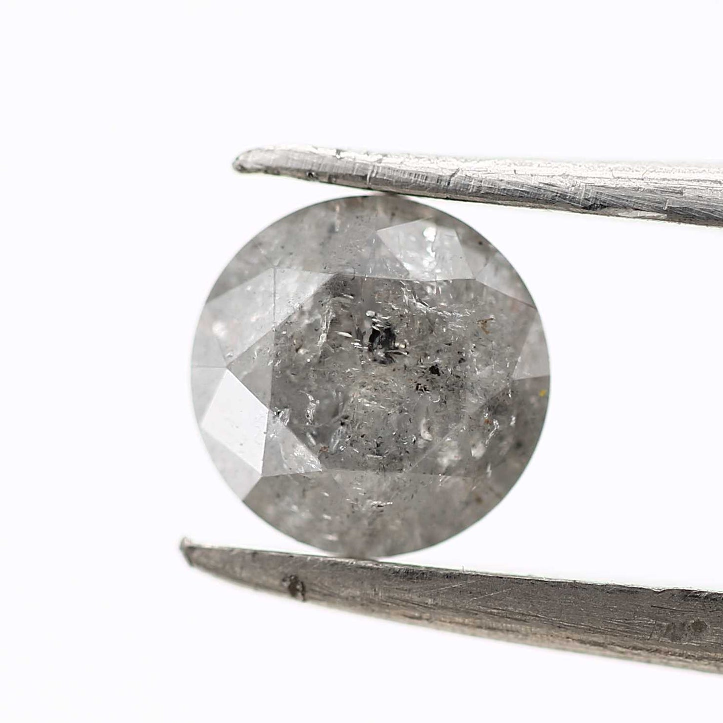0.96 Carat Fancy Gray Salt and Pepper Round Brilliant Cut Natural Loose Diamond