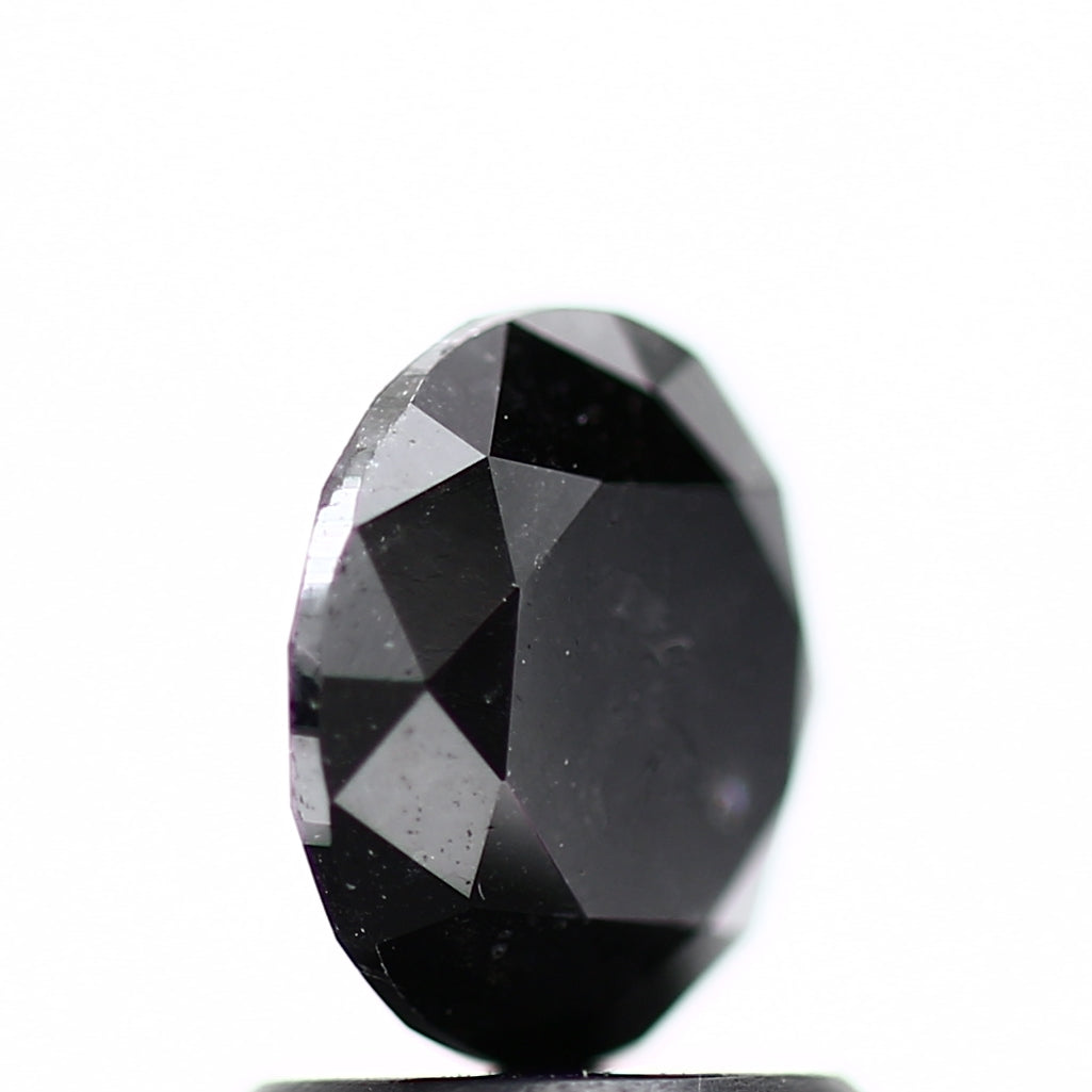 1.31 Carat Fancy Black Round Shape Brilliant Cut Natural Loose Diamond
