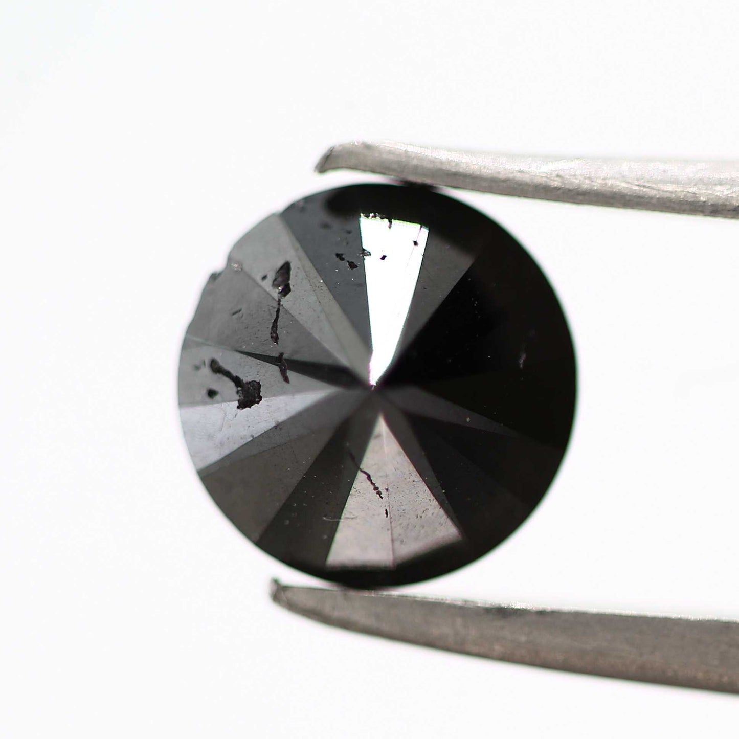 1.37 Carat Fancy Black Round Brilliant Cut Natural Loose Diamond