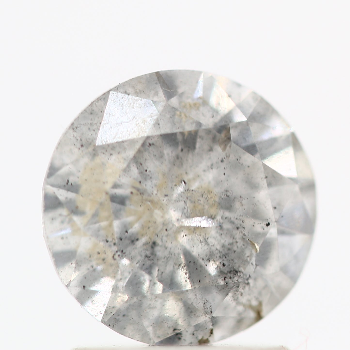 Salt And Pepper Diamond Fancy Gray Color 1.20 CT 7.10 x 3.80 MM Round Brilliant Cut Diamond ! Natural Loose Diamond ! Christmas Gift for Her