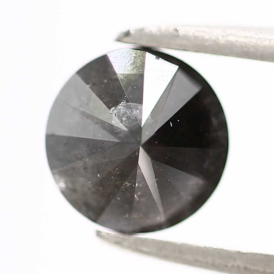 0.84 Carat Fancy Black Round Brilliant Cut Natural Loose Diamond