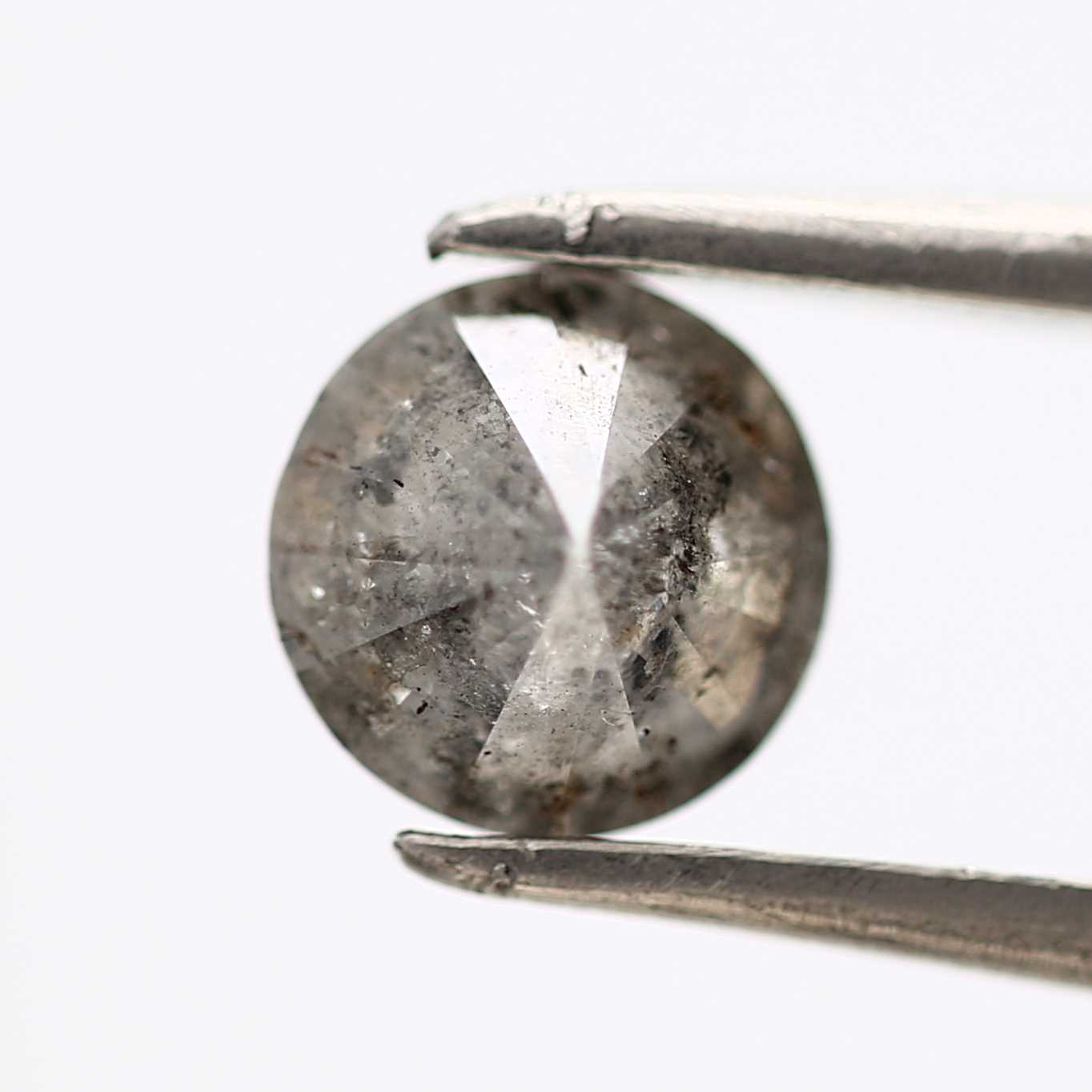 0.85 Carat Salt and Pepper Diamond Gray Fancy Round Brilliant Cut Natural Loose Diamond