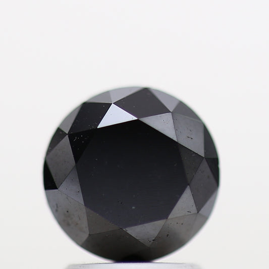 2.53 Carat Fancy Black Round Shape Brilliant Cut Natural Loose Diamond