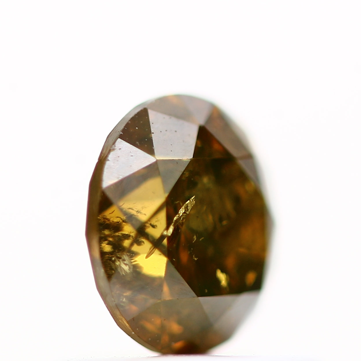 0.69 Carat Round Brilliant Cognac Champagne Brown Natural Loose Diamond For Engagement Ring