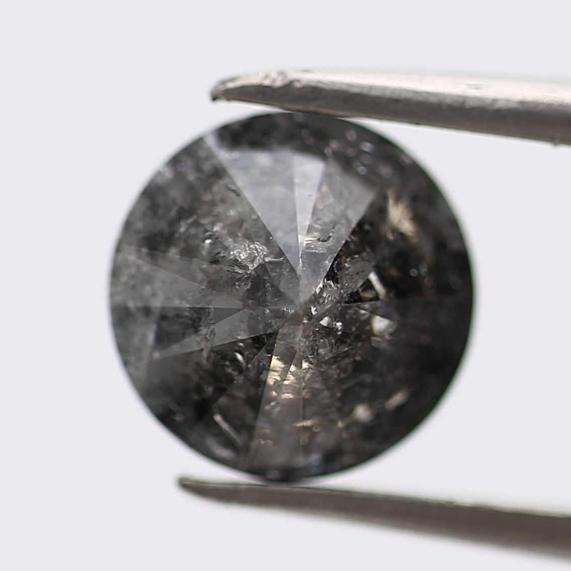 1.83 Carat Salt and Pepper Diamond Round Brilliant Cut Natural Loose Diamond