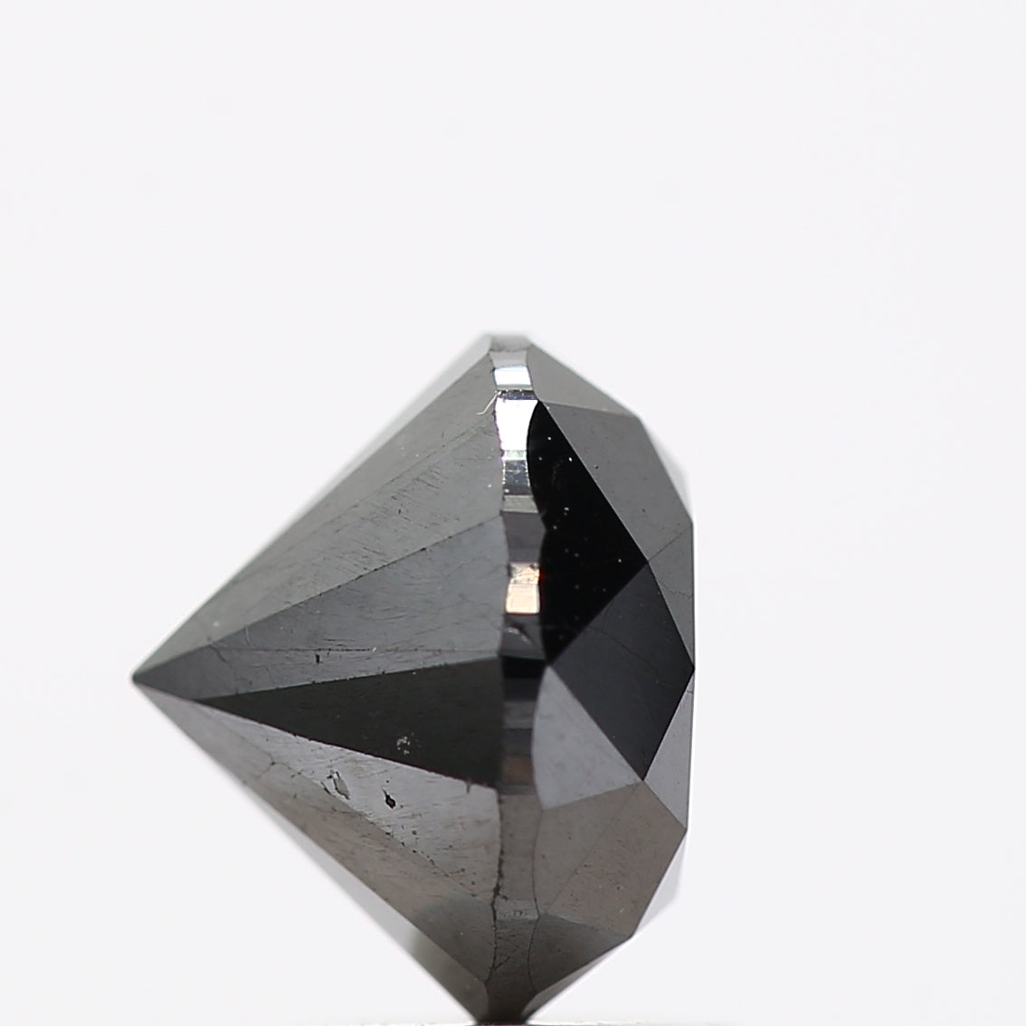 2.91 Carat Fancy Black Round Brilliant Cut Natural Loose Diamond