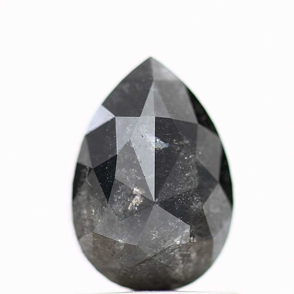 Salt and Pepper Diamond Fancy Gray Color 1.22 CT 7.79 x 5.48 x 3.18 MM Pear Cut Diamond! Natural Loose Diamond ! Christmas Gift for Her