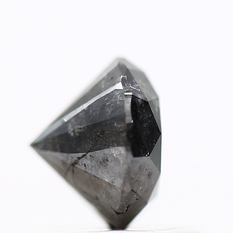 0.88 Carat Fancy Black Round Shape Brilliant Cut Natural Loose Diamond