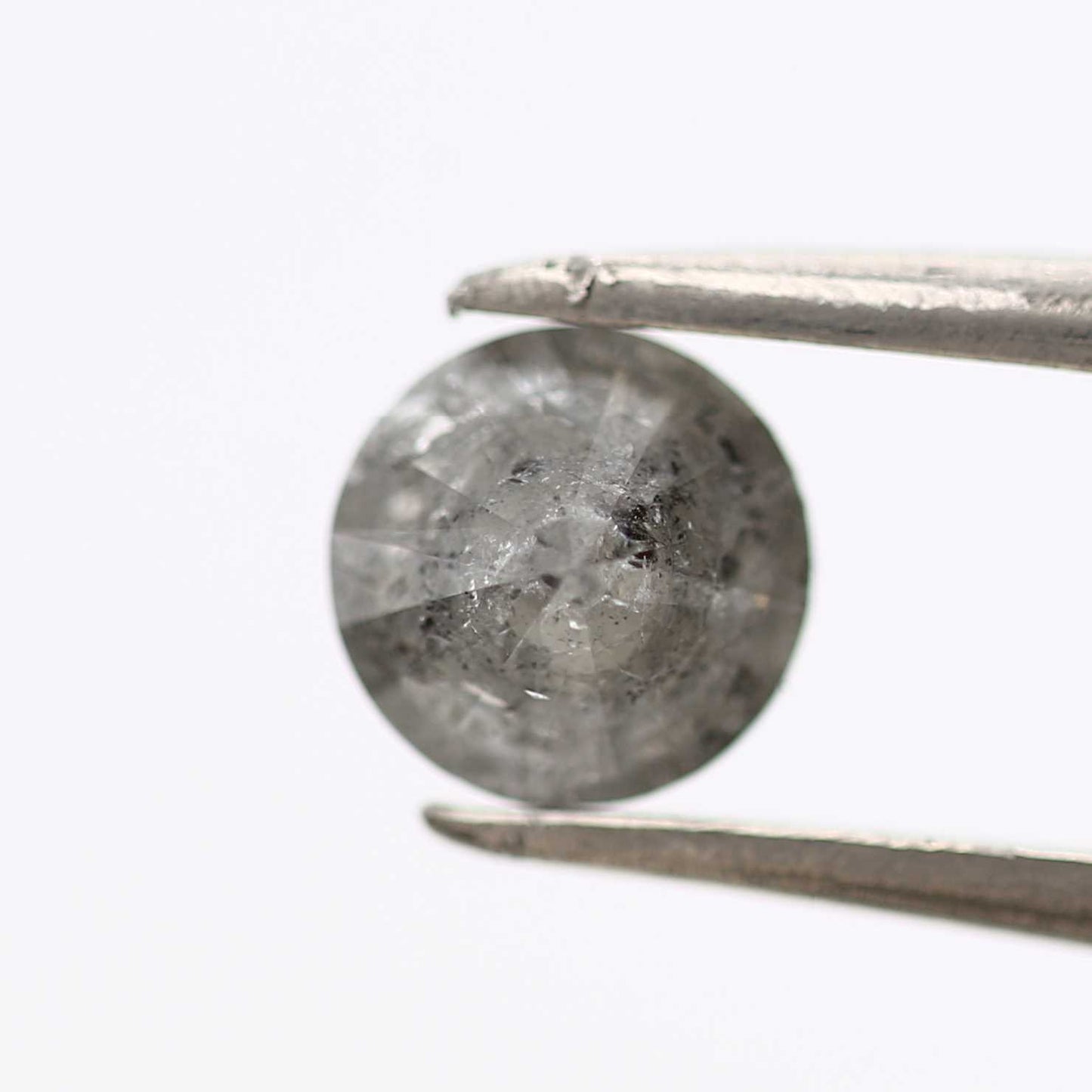 0.71 Carat Salt and Pepper Diamond Round Brilliant Cut Natural Loose Diamond