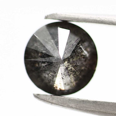0.79 Carat Salt and Pepper Gray Round Cut Natural Loose Diamond