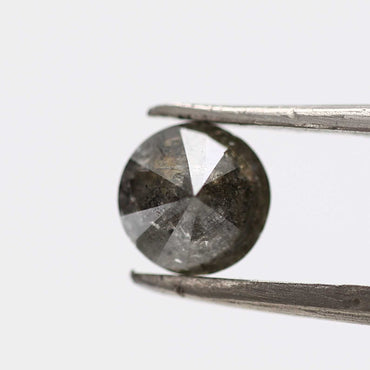 0.89 Carat Salt and Pepper Diamond Round Brilliant Cut Natural Loose Diamond