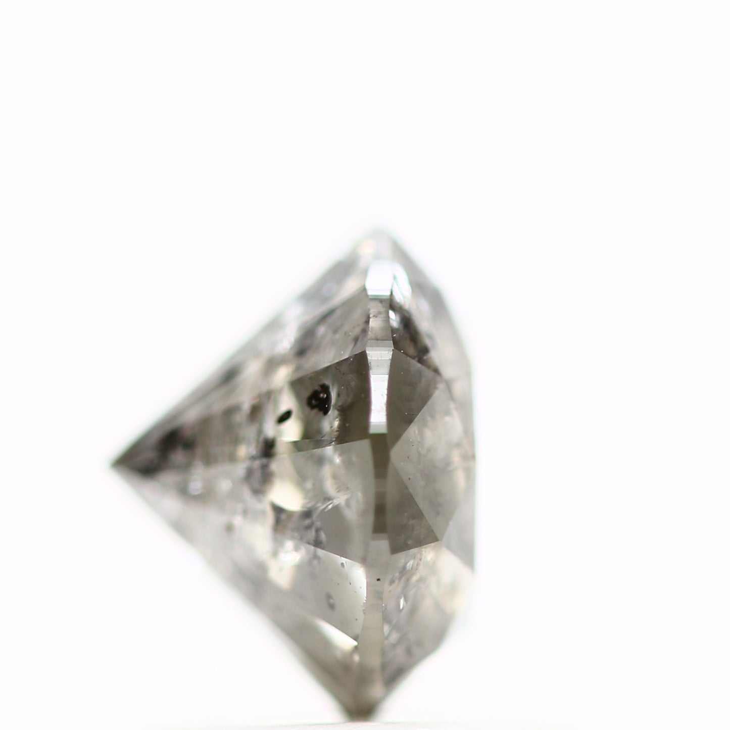 1.26 Carat Salt and Pepper Gray Round Brilliant Cut Natural Loose Diamond