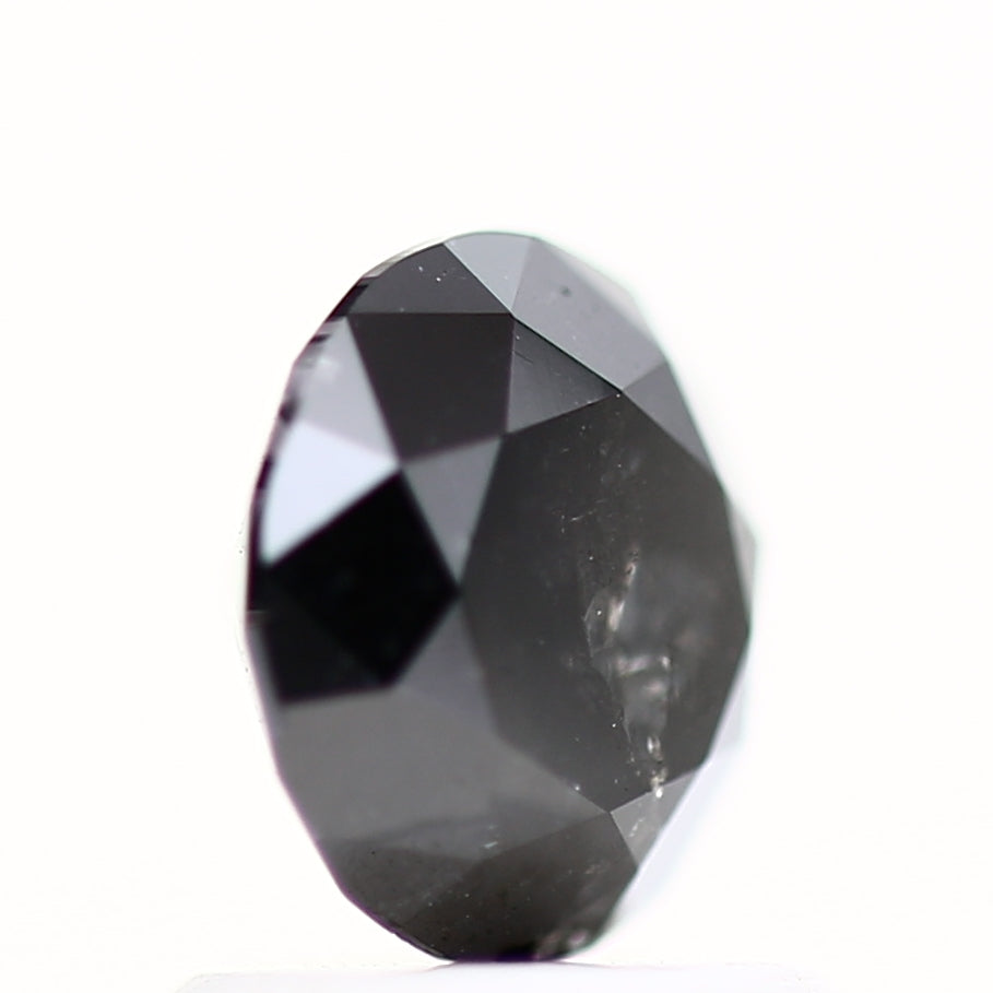 1.22 Carat Fancy Black Round Brilliant Cut Natural Loose Diamond