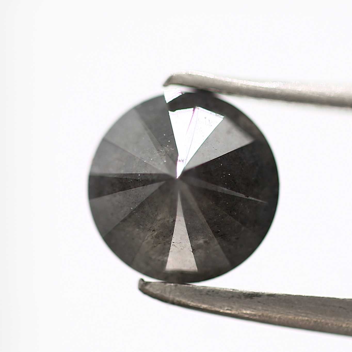 1.38 Carat Fancy Black Gray Round Shape Brilliant Cut Natural Loose Diamond